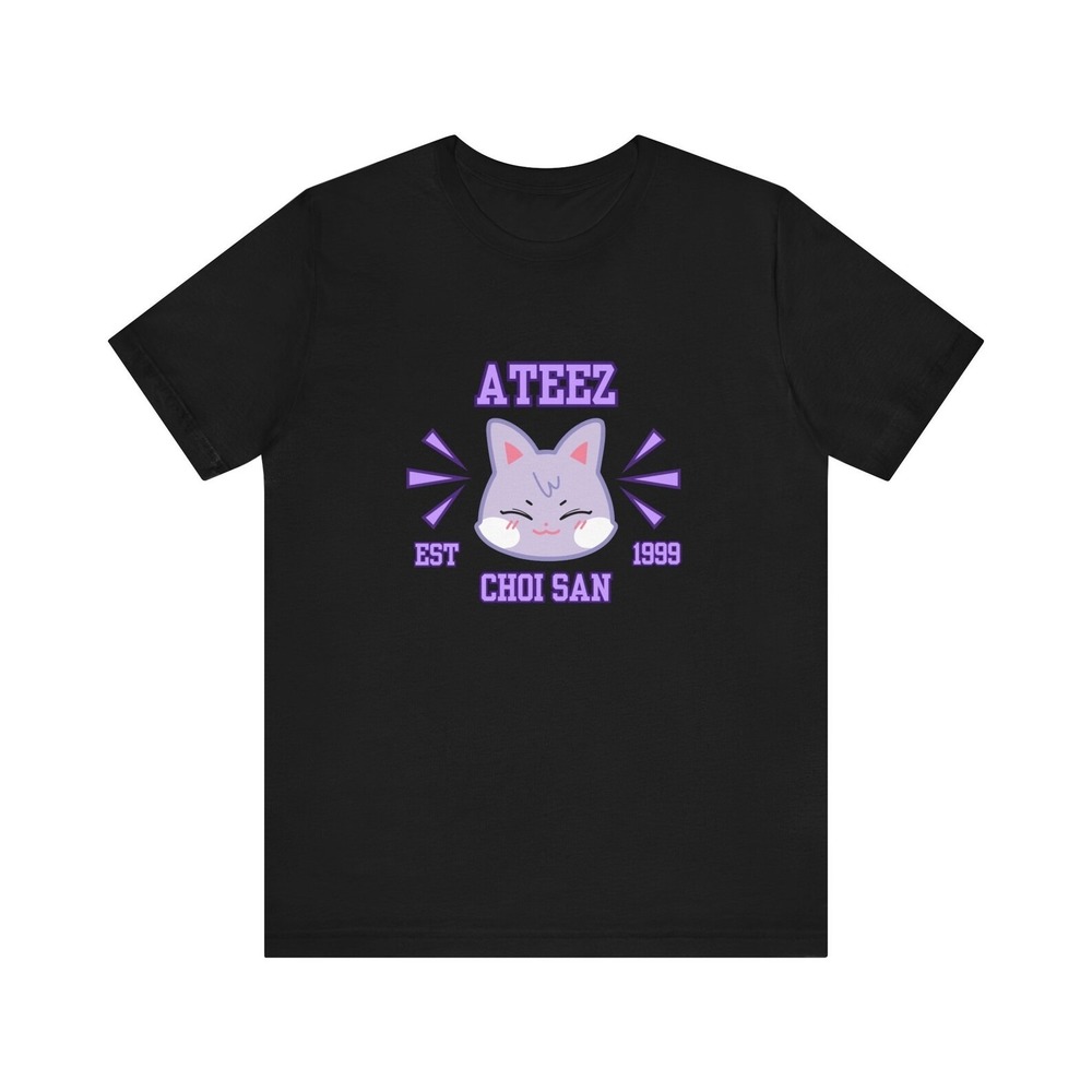 Aniteez Tshirt San, Cute Ateez Black Choi San Shirt